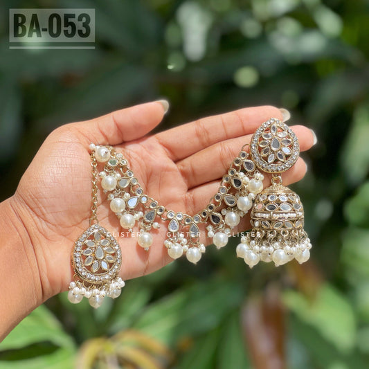 Bahubali one-line Tana jhumka and Tikli Set ❤️ BA-053