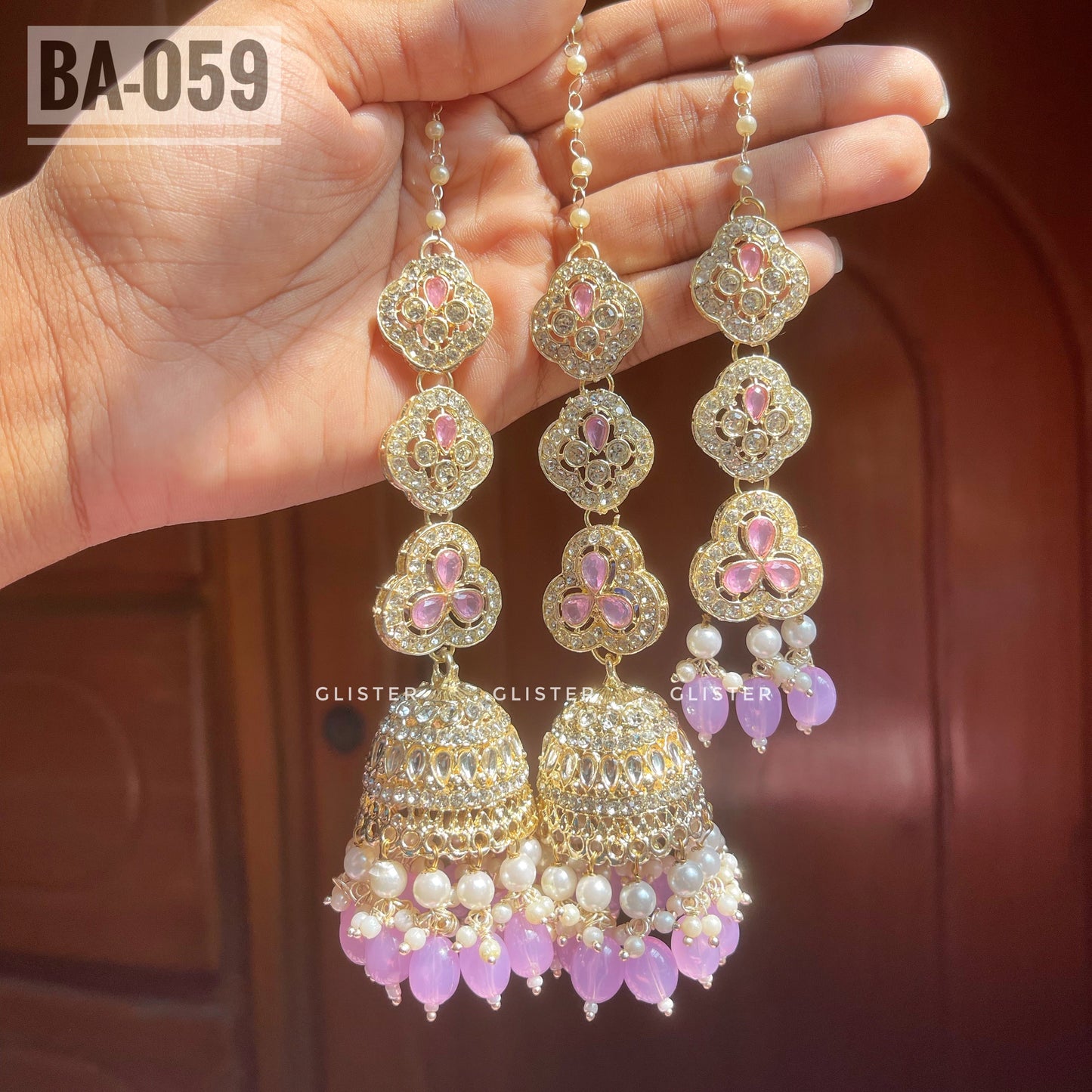 Jhumka with attached Tana and Tikli Set ✨ BA- 059