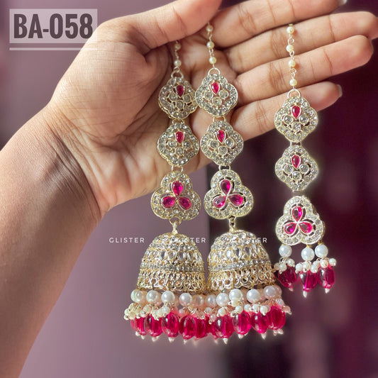 Jhumka with attached Tana and Tikli Set ✨ BA- 058