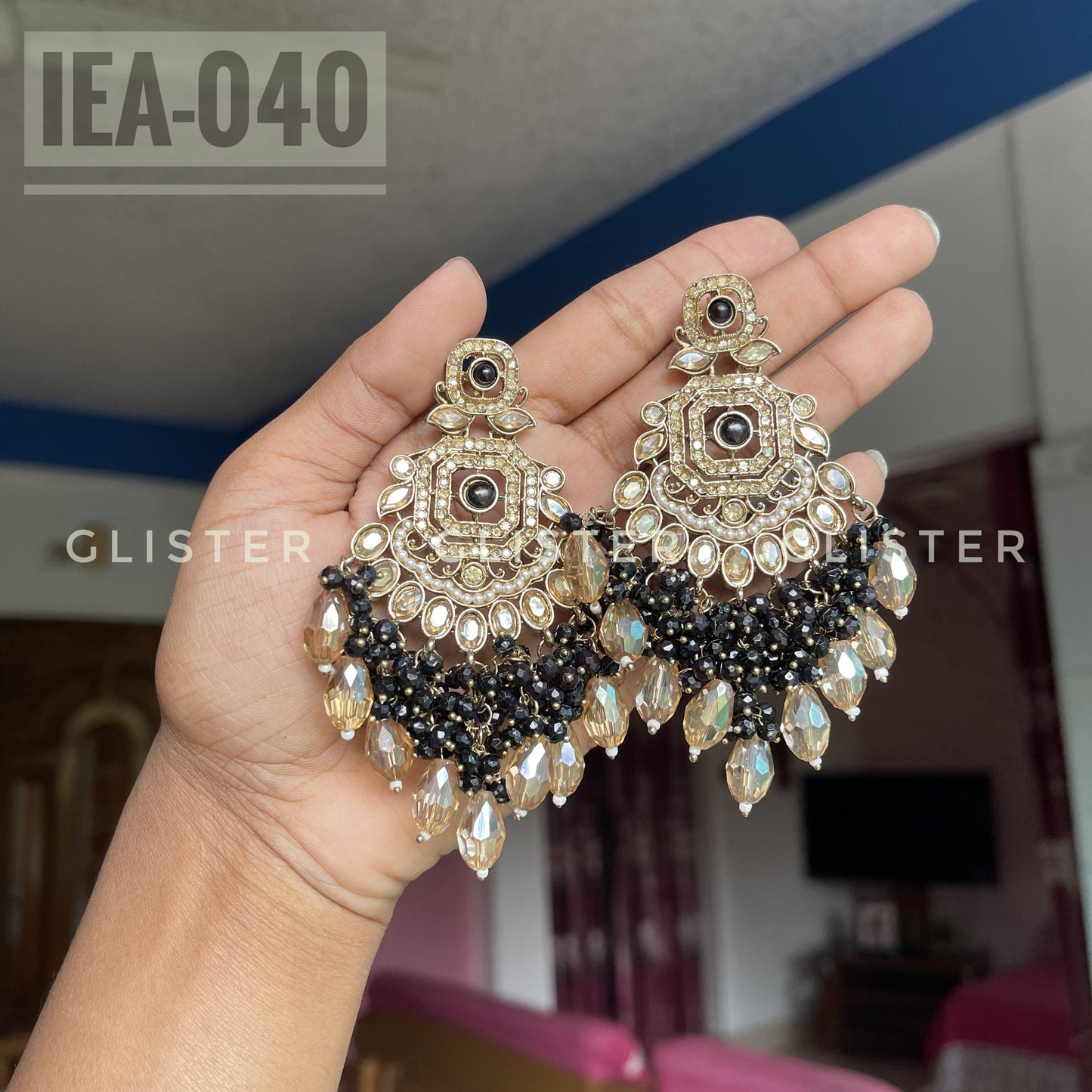 Black Pakistani Inspired Earrings ✨ IEA-040