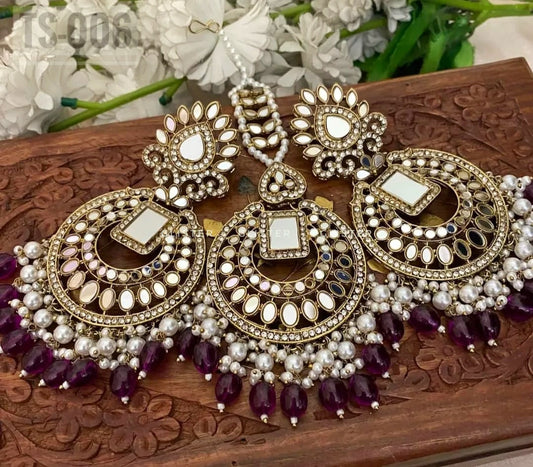 Dark Purple Tikli Set TS-006