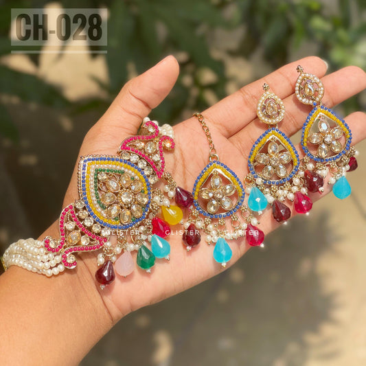 Pakistani choker, Earrings and Tikli set ❤️ CH-028