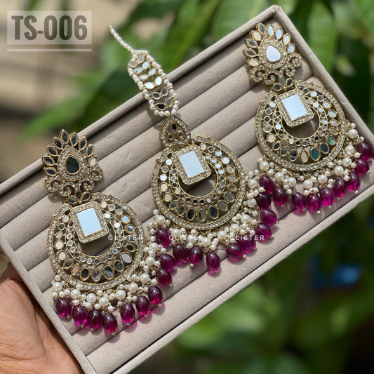 Dark Purple Tikli Set TS-006