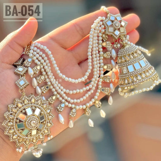 Premium Quality Jhumka with attached Tana and Tikli Set ❤️ BA-054