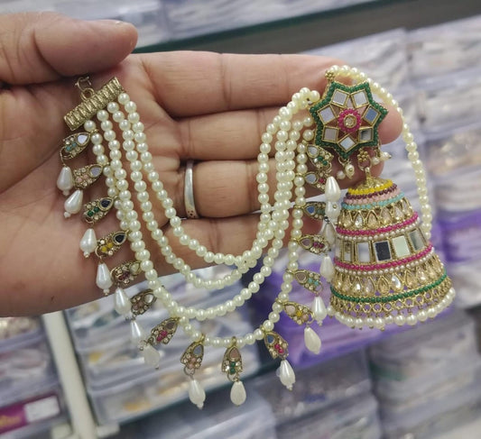 Premium Quality Jhumka with attached Tana and Tikli Set ❤️ BA-050