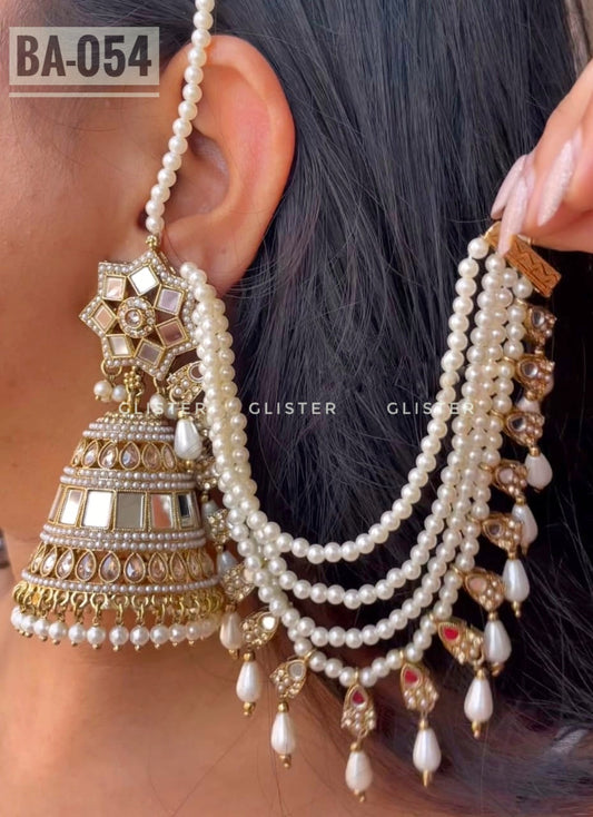 Premium Quality Jhumka with attached Tana and Tikli Set ❤️ BA-054