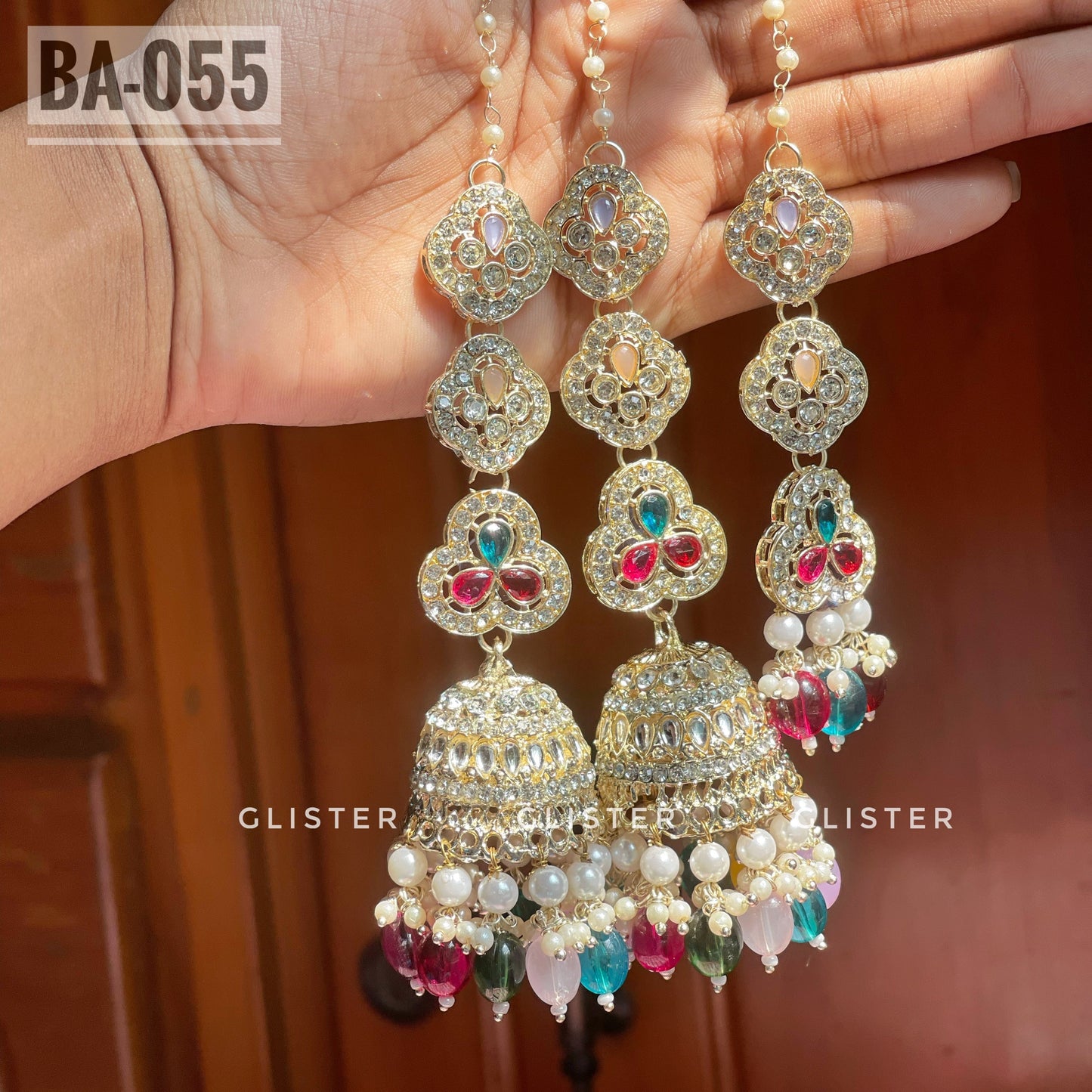 Jhumka with attached Tana and Tikli Set ✨ BA- 055