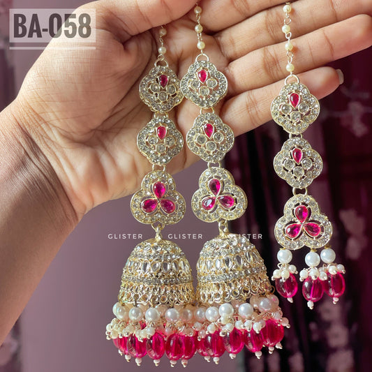 Jhumka with attached Tana and Tikli Set ✨ BA- 058