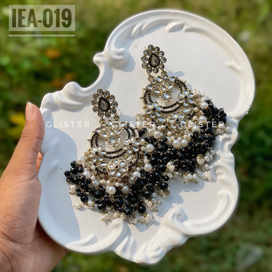 Black Pakistani Inspired Earrings ✨ IEA-019