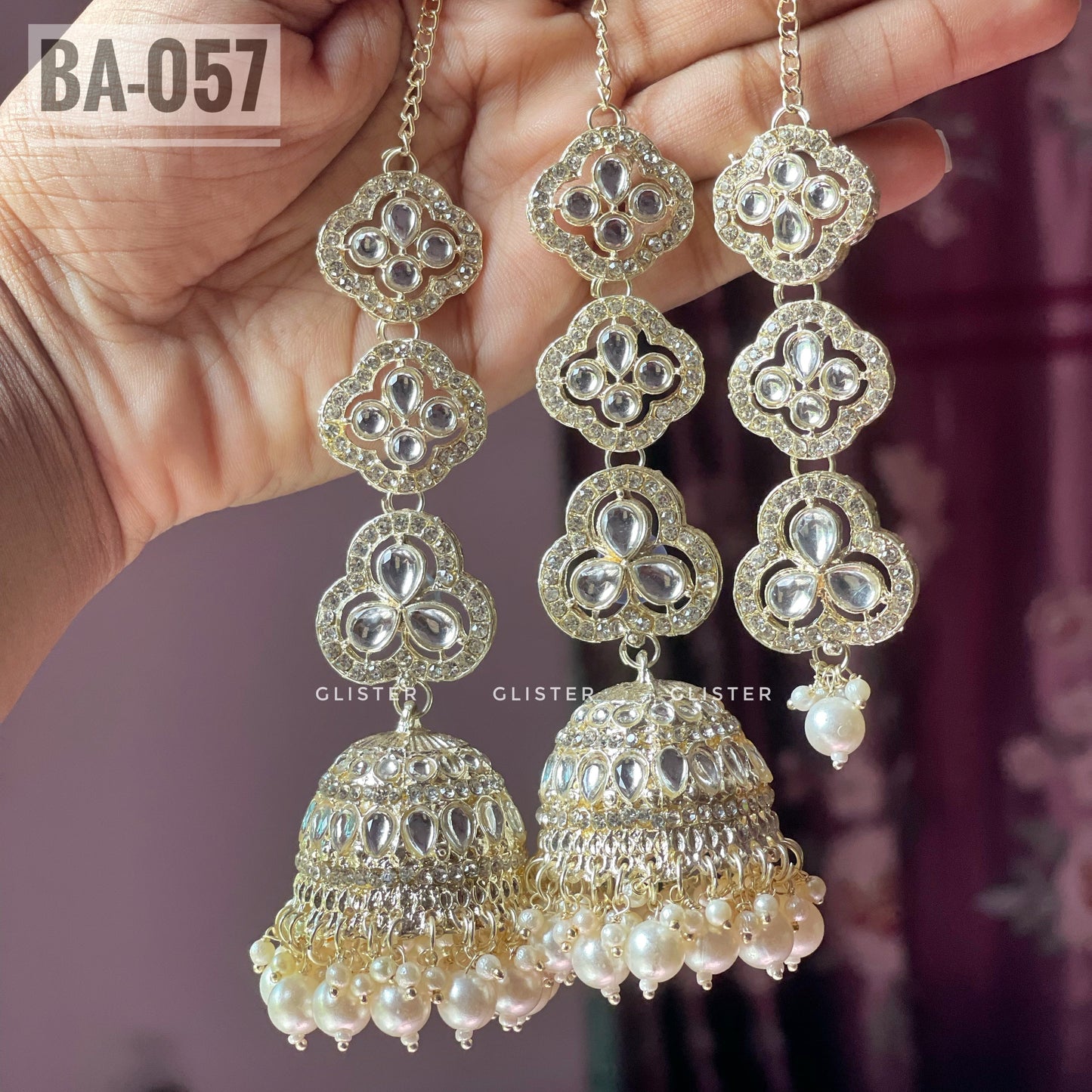 Jhumka with attached Tana and Tikli Set ✨ BA- 057