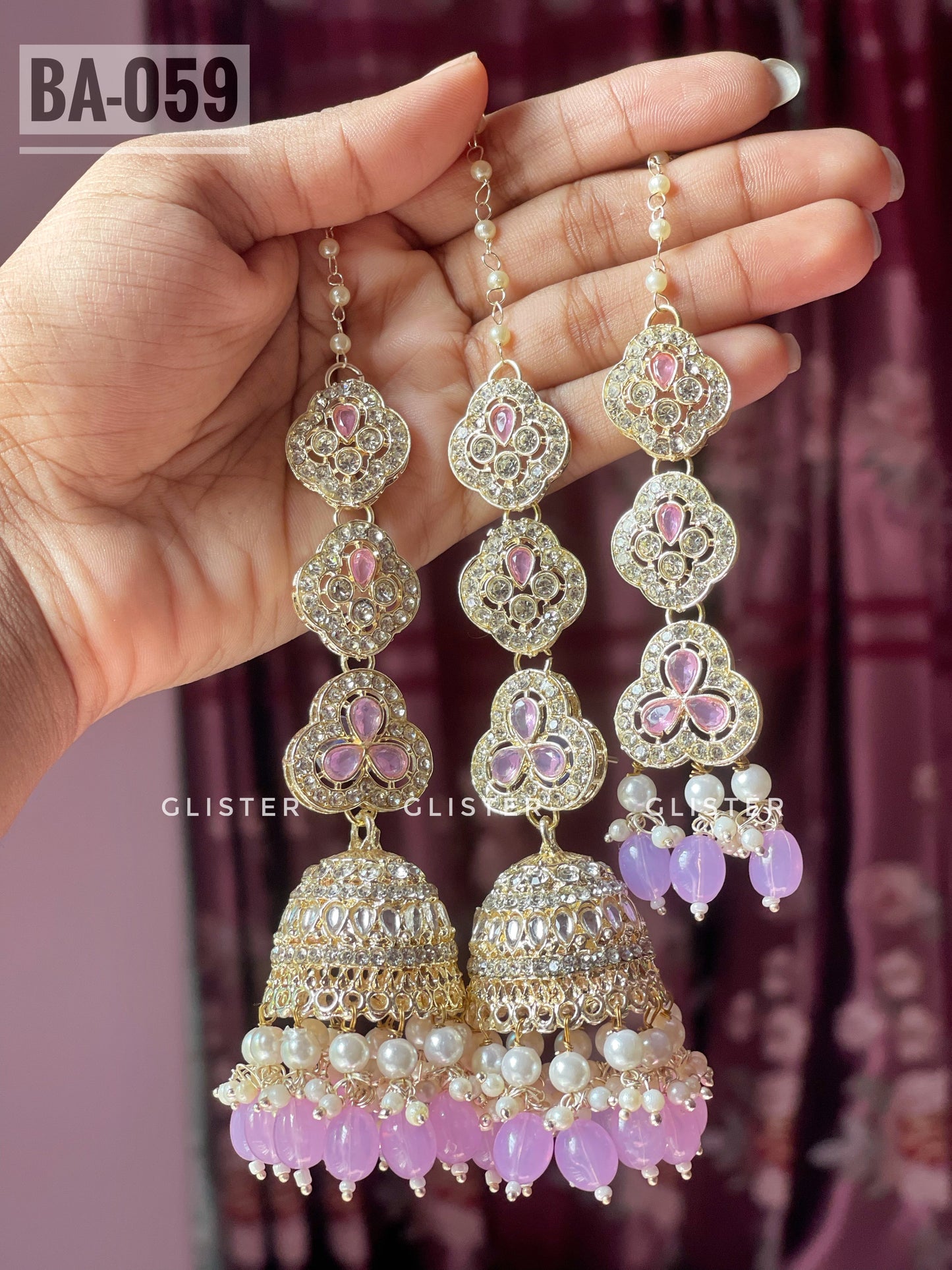 Jhumka with attached Tana and Tikli Set ✨ BA- 059